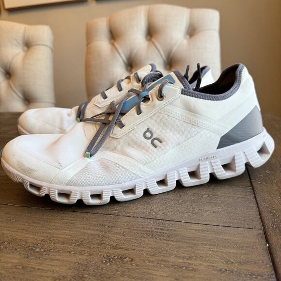 On Cloud Men's Size 13 EU 48 X 3 AD Undyed White Niagara Blue Running Training - Picture 2 of 16